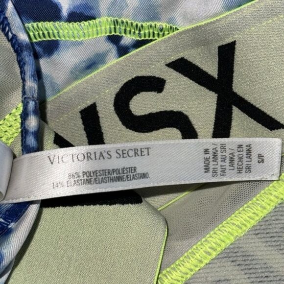 Victorias Secret VSX Sport Bra Blue Print Racerback Size S - Picture 2 of 7